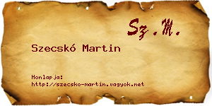 Szecskó Martin névjegykártya