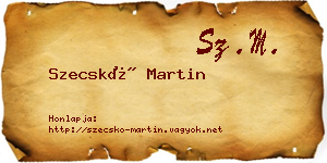 Szecskó Martin névjegykártya