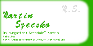 martin szecsko business card